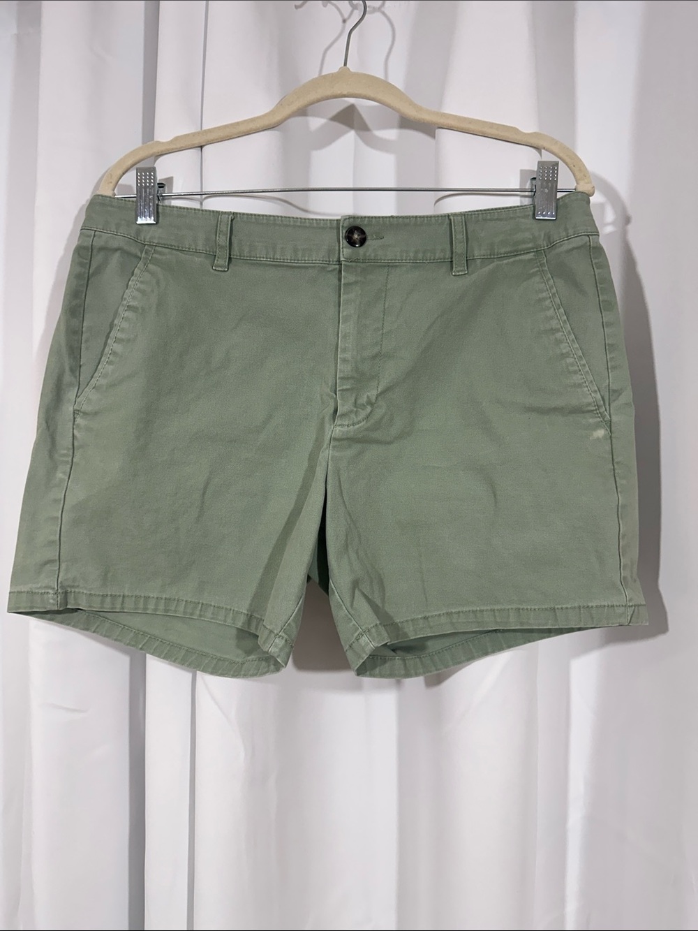 ASOS DESIGN Sage Green Chino Shorts 34 Waist Stretch Cotton Casual Shorts